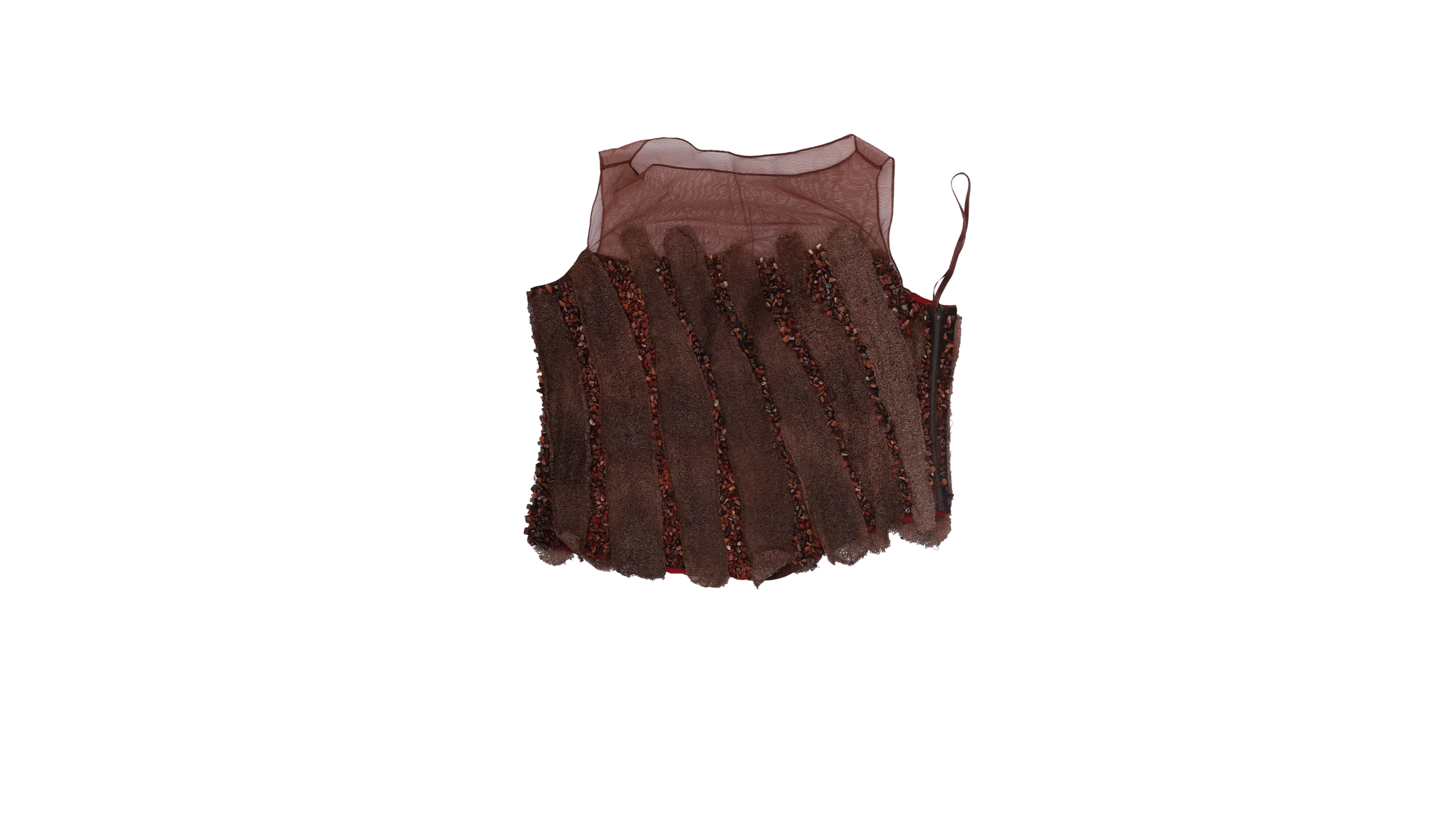 00013HSh1 Brown Sleeveless Top - Image 1