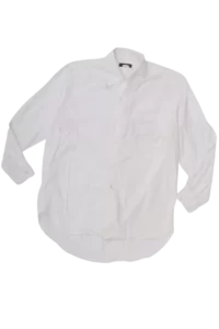 White Long Sleeve Casual Button-Down Shirt - Image 3
