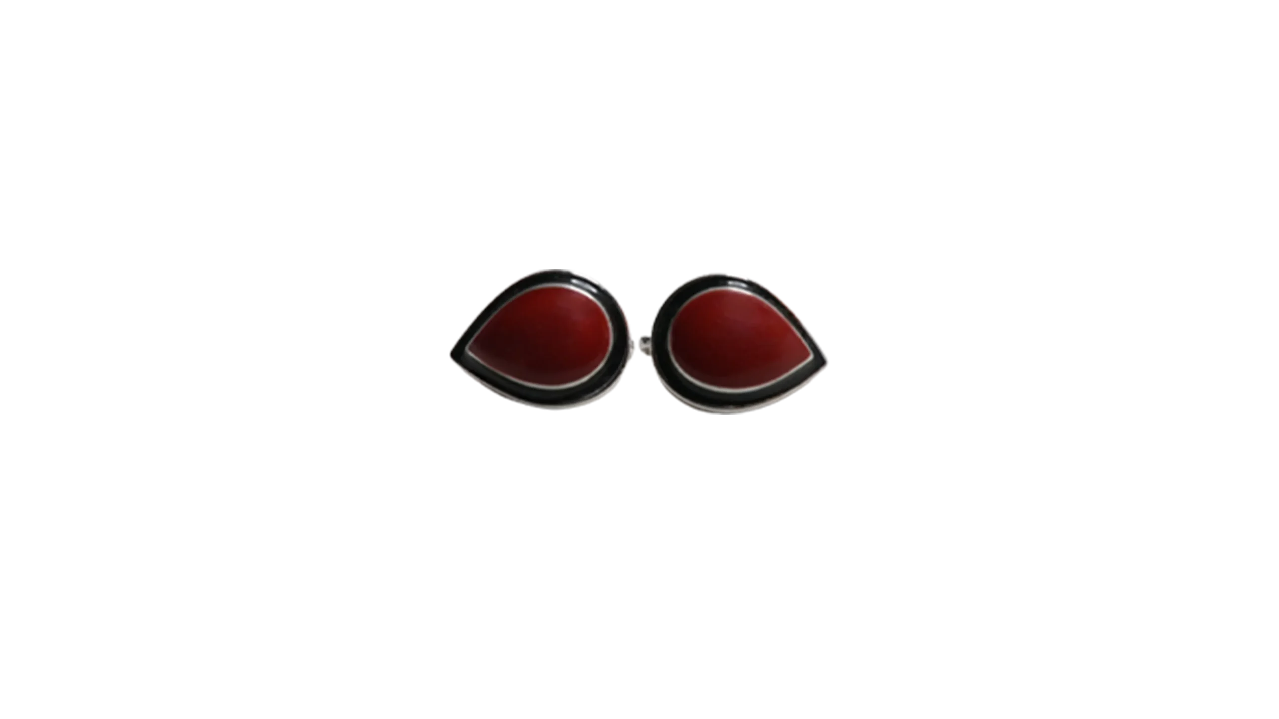 1014 Red Teardrop Earrings - Image 1