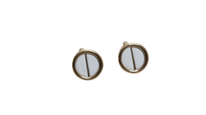 White Round Earrings - Image 2