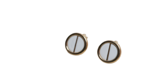White Round Earrings - Image 3