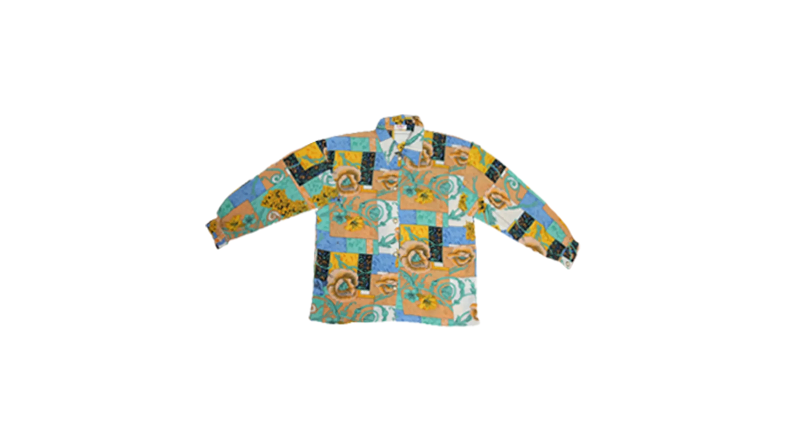 000002192912 Turquoise Floral Long Sleeve Shirt - Image 1