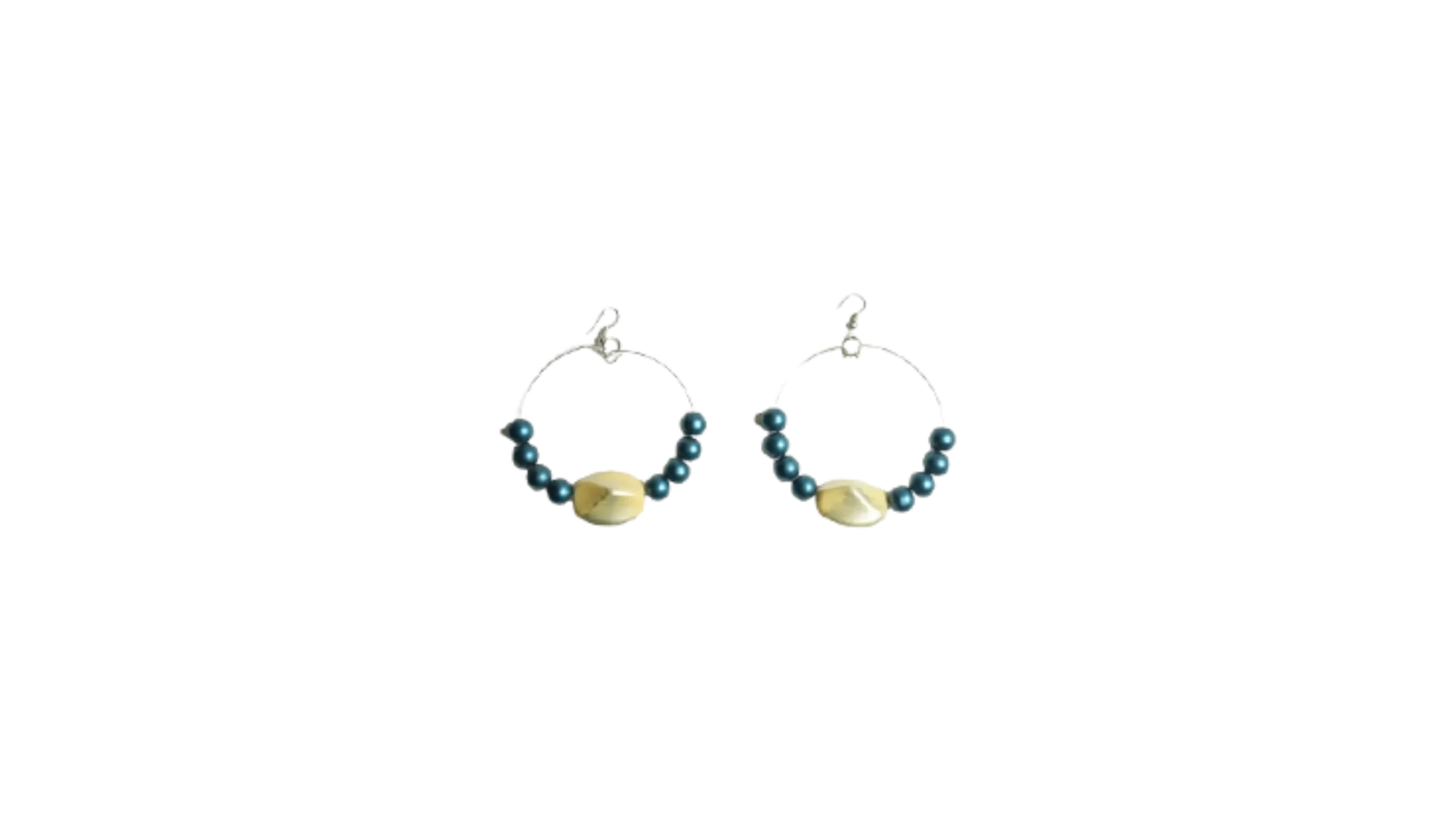 fsf32525211 Beaded Hoop Earrings - Image 1