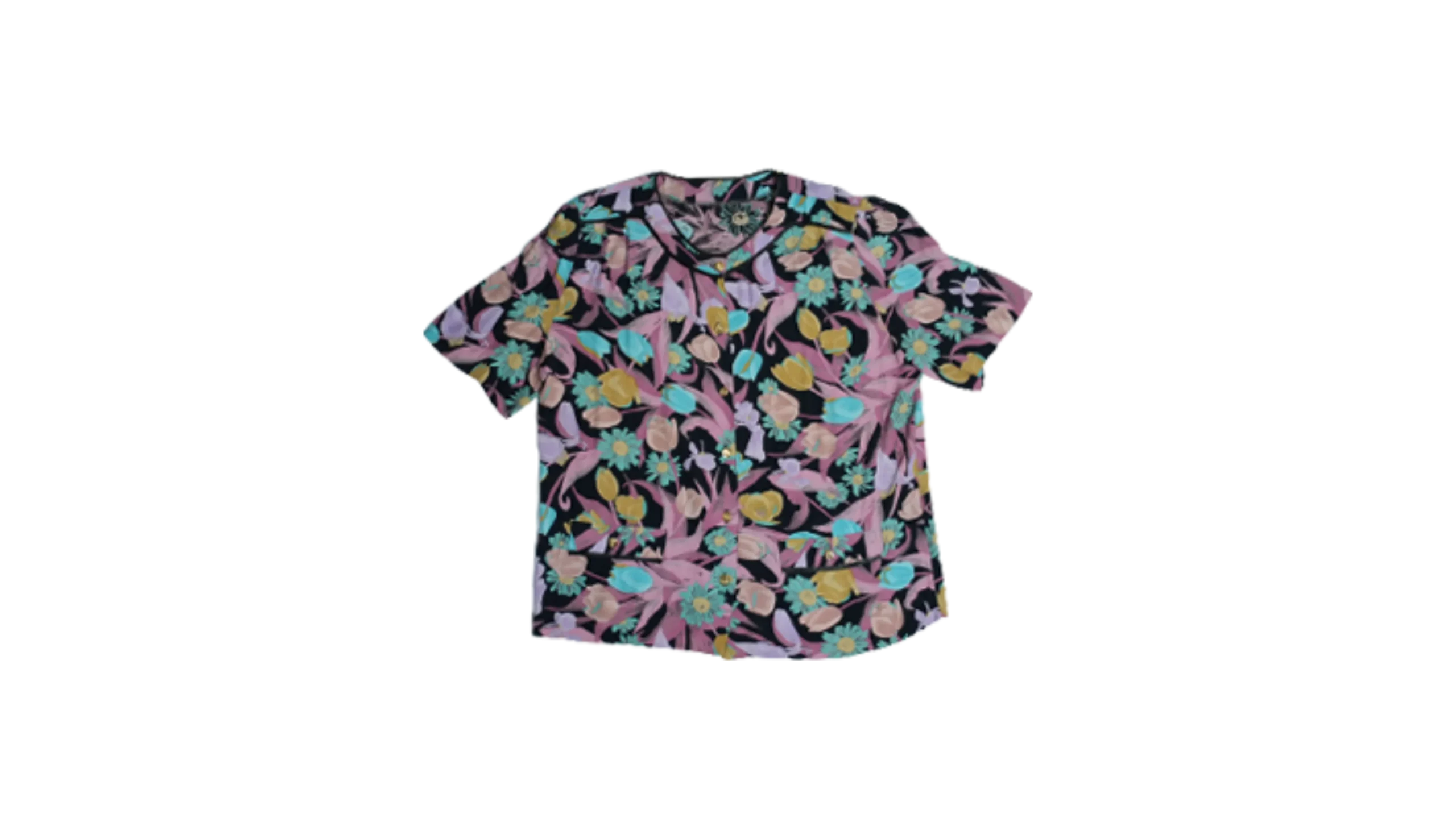 zaqzaza9 Floral Print Short Sleeve Shirt - Image 1