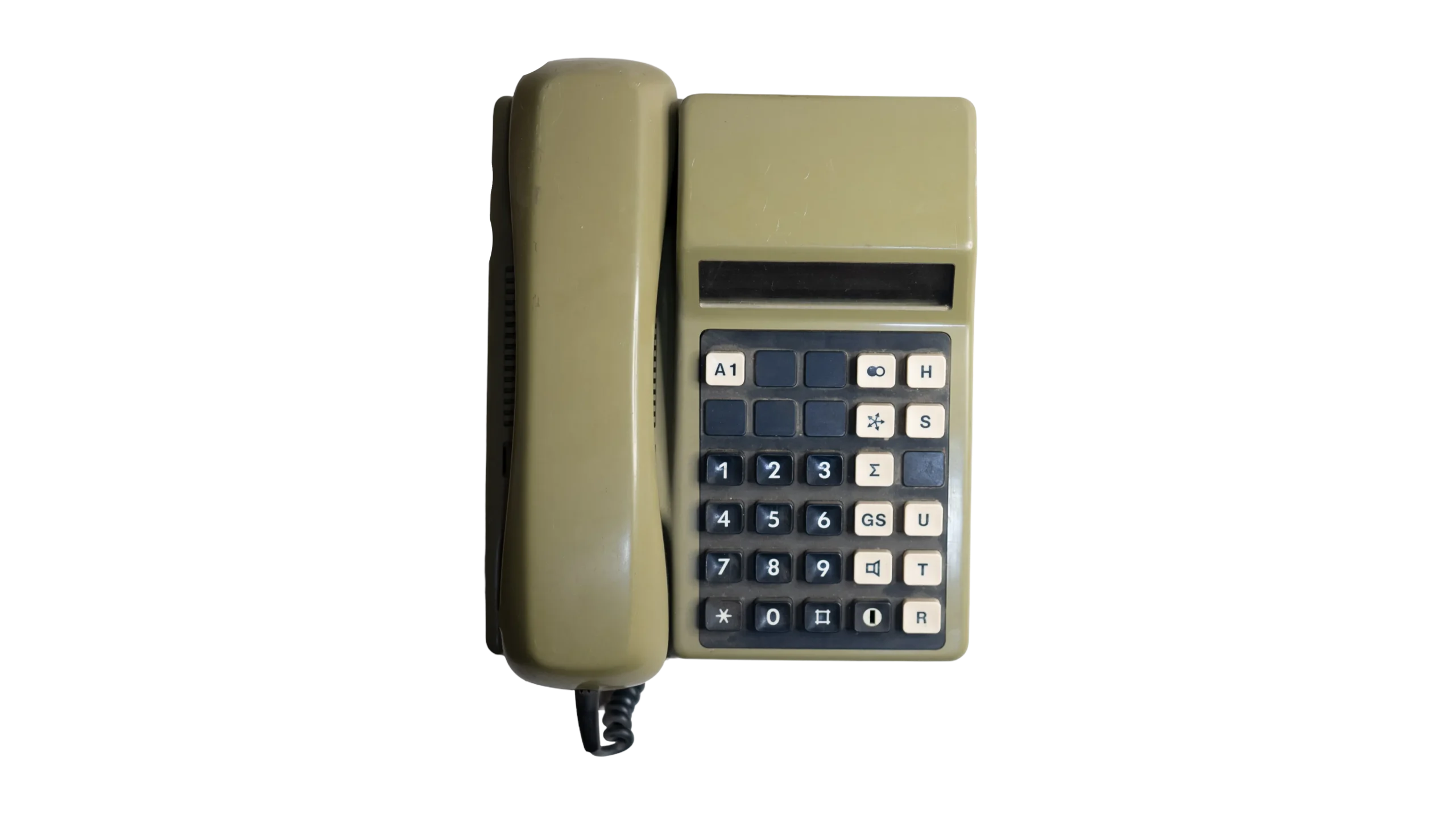 DSC03493 Olive Green Push Buttons Telephone - Image 1