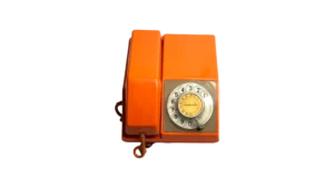 Orange Rotary Telephone