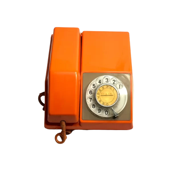 Orange Rotary Telephone