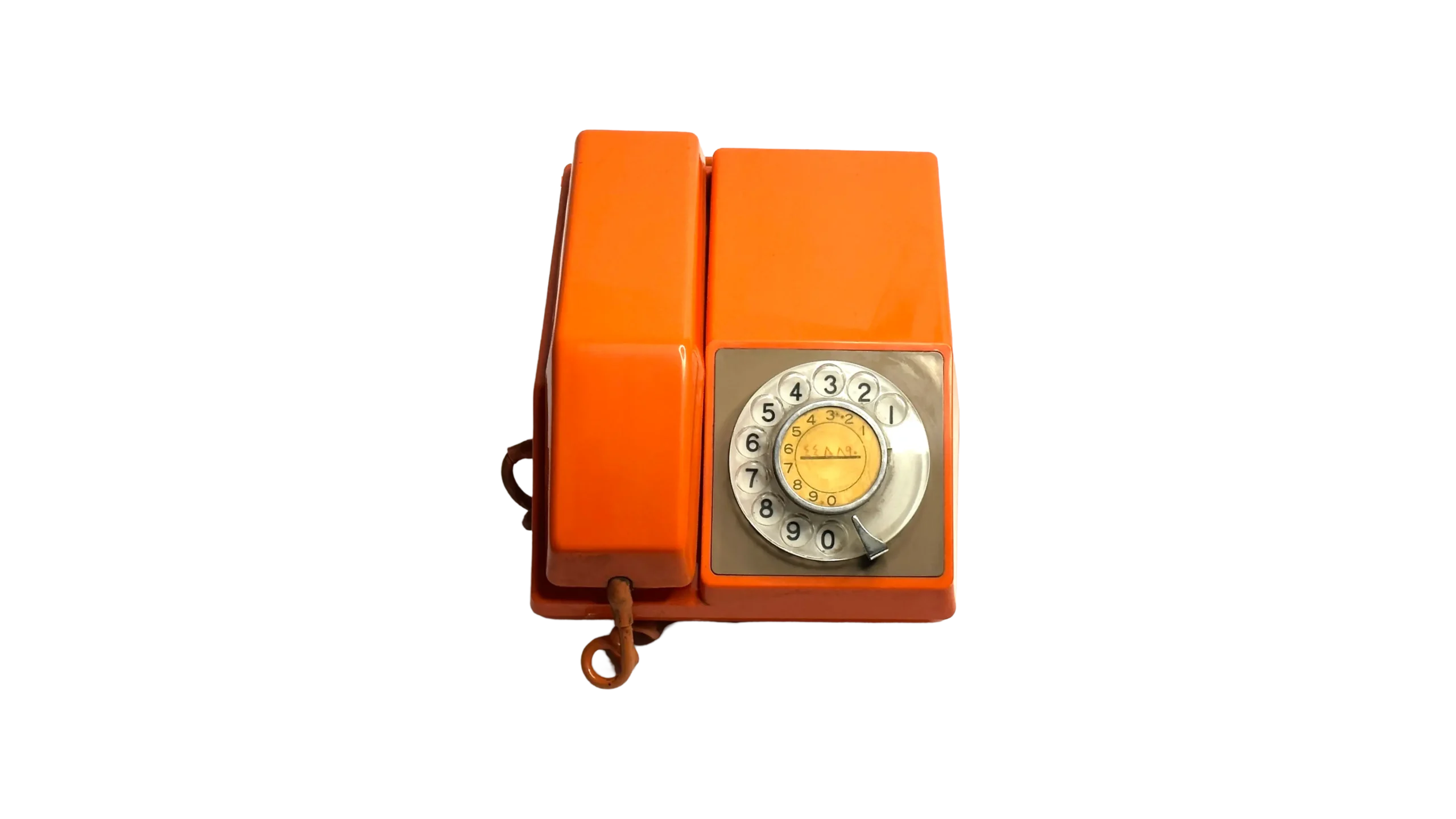 IMG_4457 Orange Rotary Telephone - Image 1
