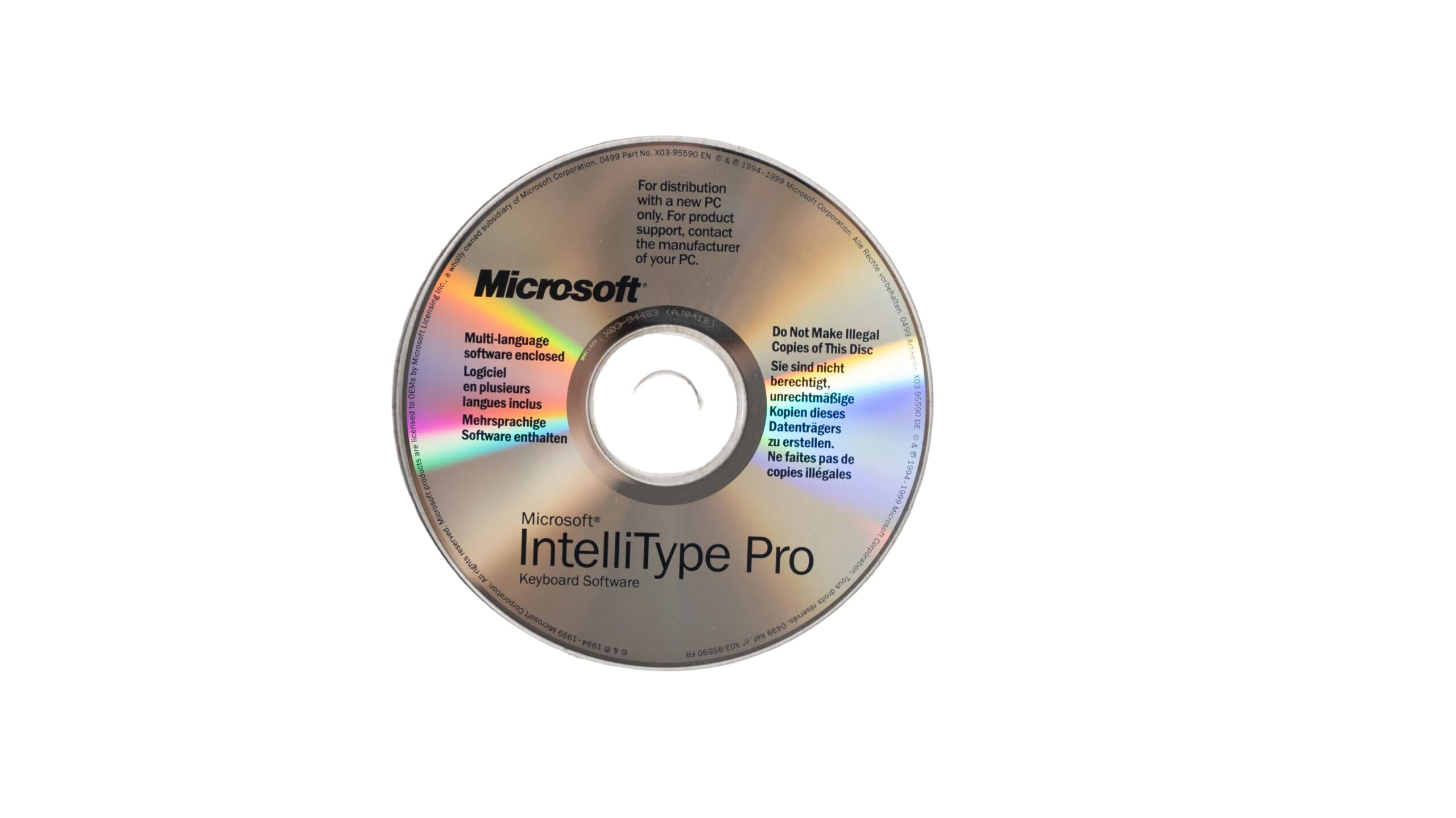 DSC06933 Microsoft IntelliType Pro Original Software CD – 1999 Keyboard Driver (Multi-language) - Image 1