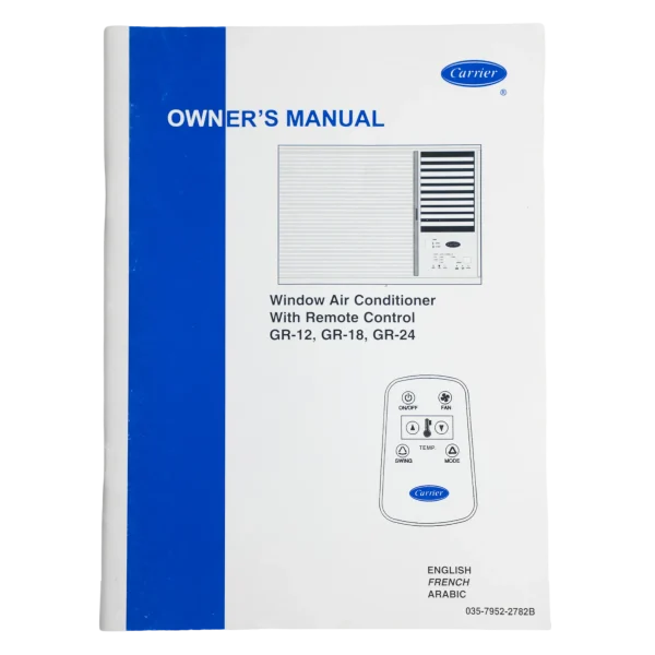 Carrier Window Air Conditioner Manual