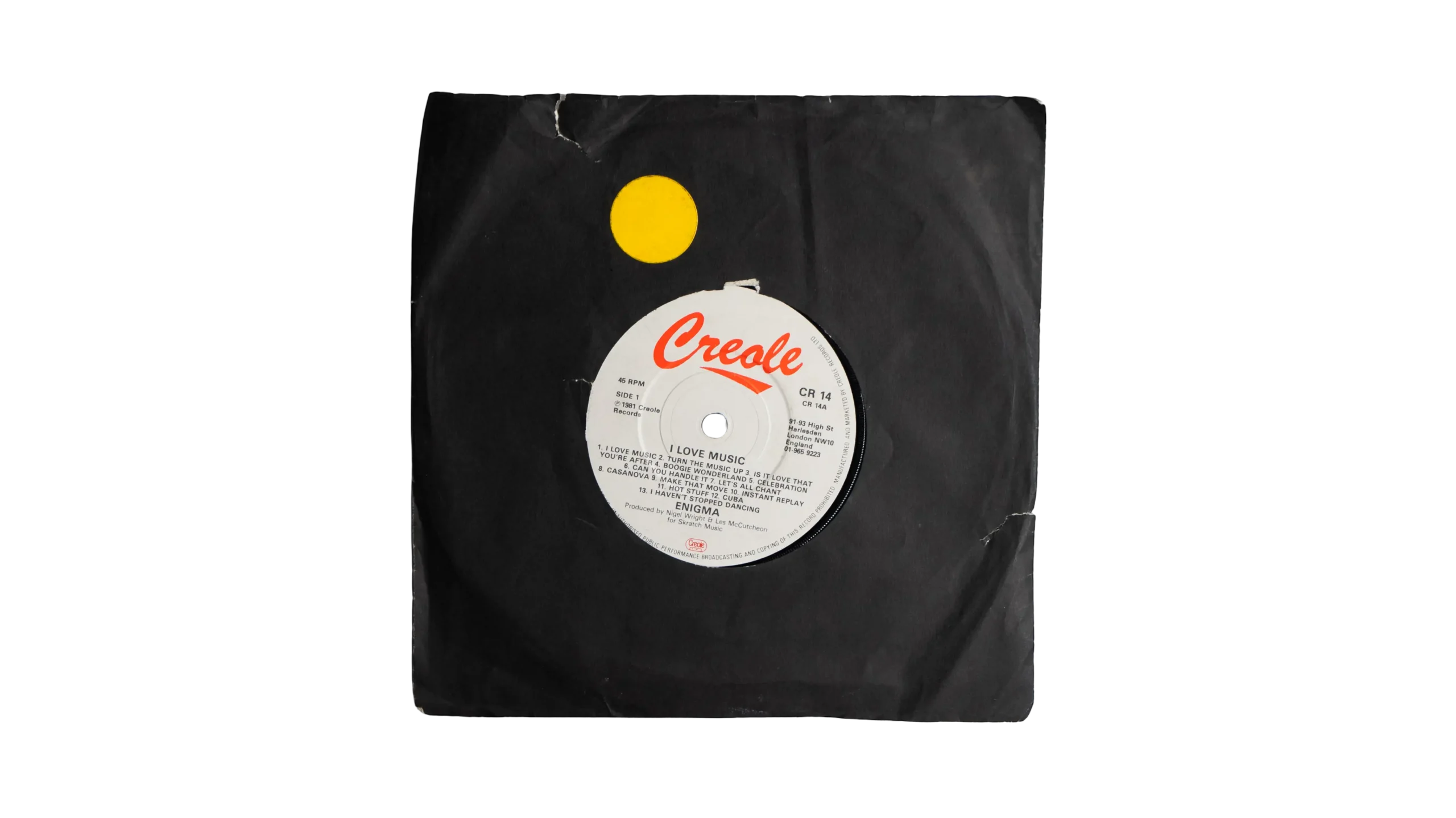 DSC07091-2 Enigma - I Love Music 7″ Vinyl Single - Image 1