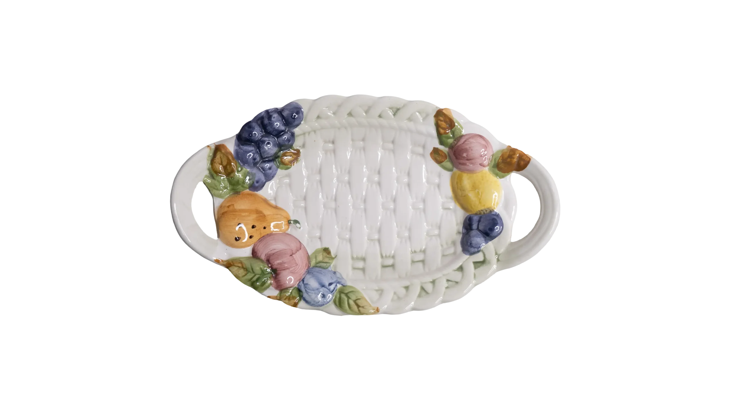 DSC06730 Basket Weave Ceramic Plate - Image 1