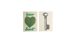 Green Heart / Key Panini Sticker