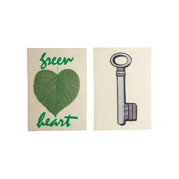 Green Heart / Key Panini Sticker