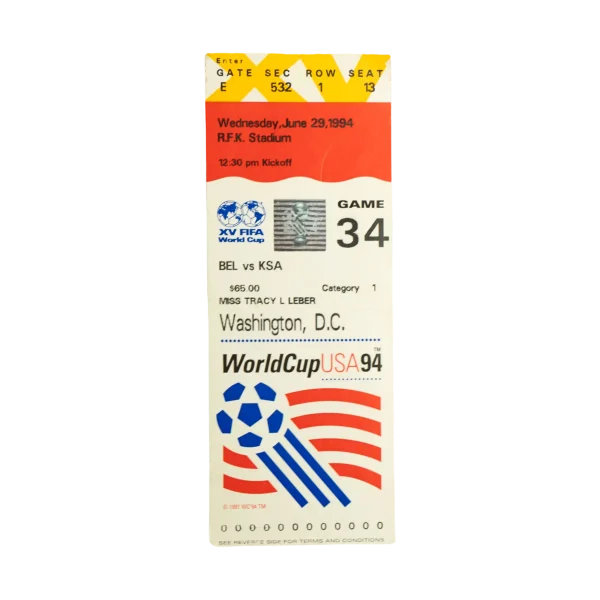 Official USA 94 FIFA World Cup Ticket