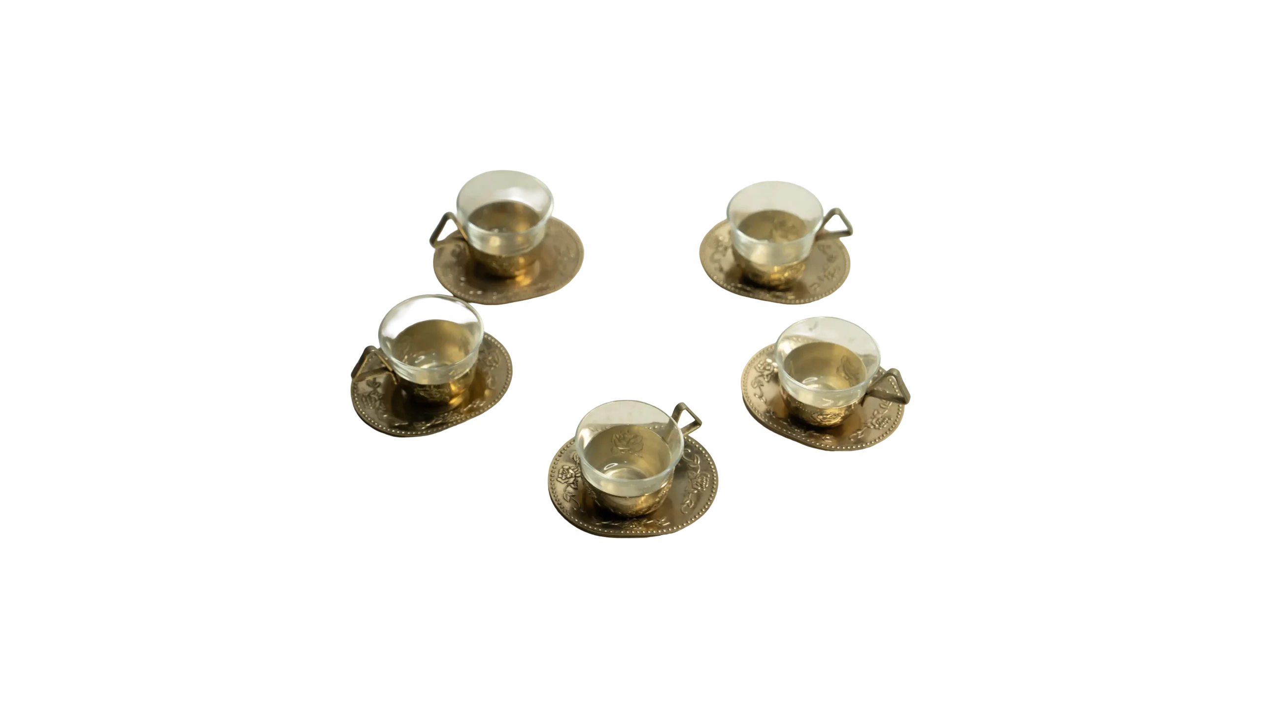 DSC08546 Bronze Floral Tea Cup & Saucer Set - Image 1