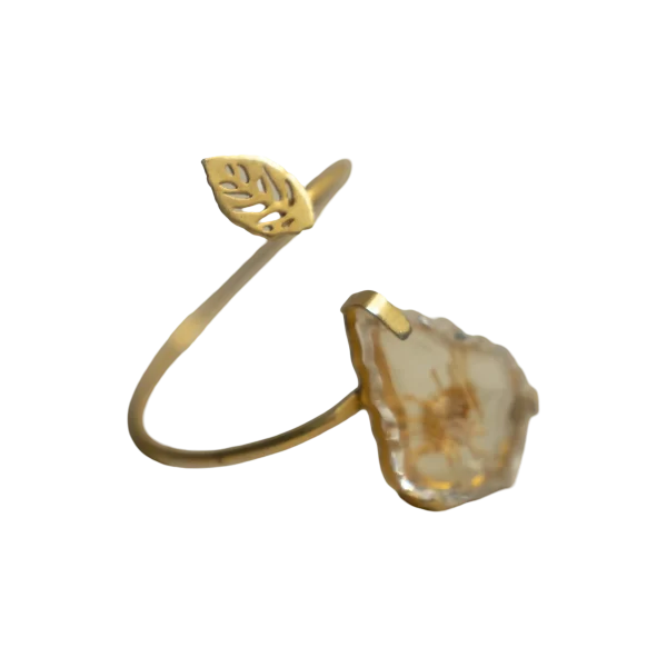 Gilded Leaf Cuff Bracelet