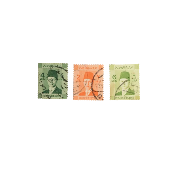 1930's Three Young King Farouk I stamps