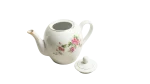 Pink Moss Rose Teapot Floral Design with Gold Trim - White Porcelain Teapot - Image 4