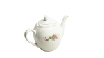 Pink Moss Rose Teapot Floral Design with Gold Trim - White Porcelain Teapot - Image 5