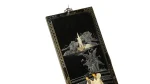 Chinese Black Lacquer Wall Panel - Mother of Pearl & Soapstone Inlay - Image 3