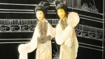 Chinese Black Lacquer Wall Panel - Mother of Pearl & Soapstone Inlay - Image 5