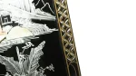 Chinese Black Lacquer Wall Panel - Mother of Pearl & Soapstone Inlay - Image 7