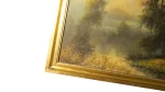 Framed Landscape Oil Painting - Pastoral River Scene with Gilt Frame - Image 3
