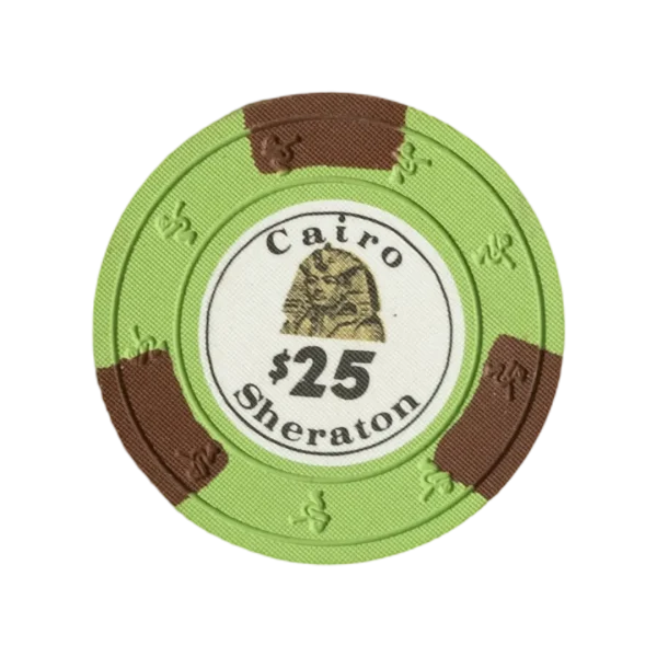 Vintage $25 Cairo Sheraton Hotel & Casino Chip - Egypt Sphinx Token