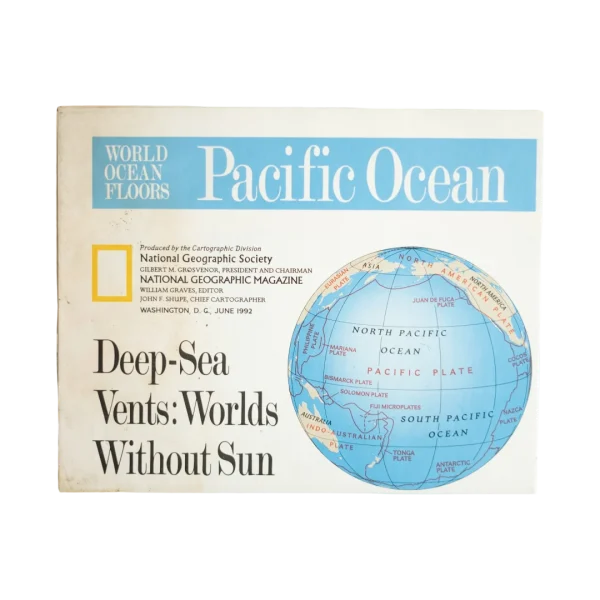 National Geographic World Ocean Floors Pacific Map