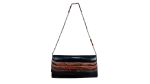 90s Genuine Leather & Snakeskin Chain Shoulder Bag