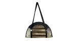 Hair-On Cowhide Striped Half-Moon Bag