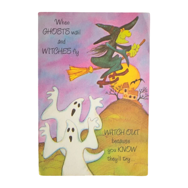 Halloween Spooky Ghosts And Witches Greeting Card