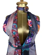 Handmade Upcycled Tie Halter Vest Top & Choker - Image 2