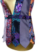Handmade Upcycled Tie Halter Vest Top & Choker - Image 3