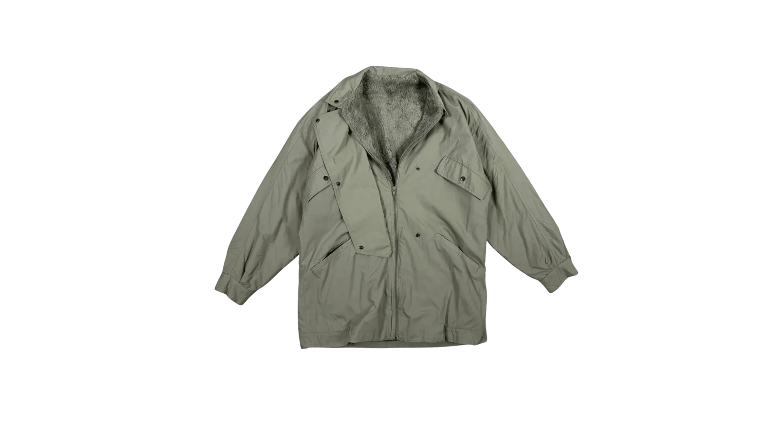 67 Beige Fur Lined Jacket - Image 1