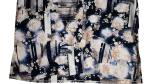 Abstract Floral Short-Sleeve Blue & Cream Button-Up Shirt - Image 4