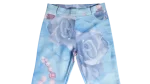 Light Blue Printed Flare Pants - Image 2