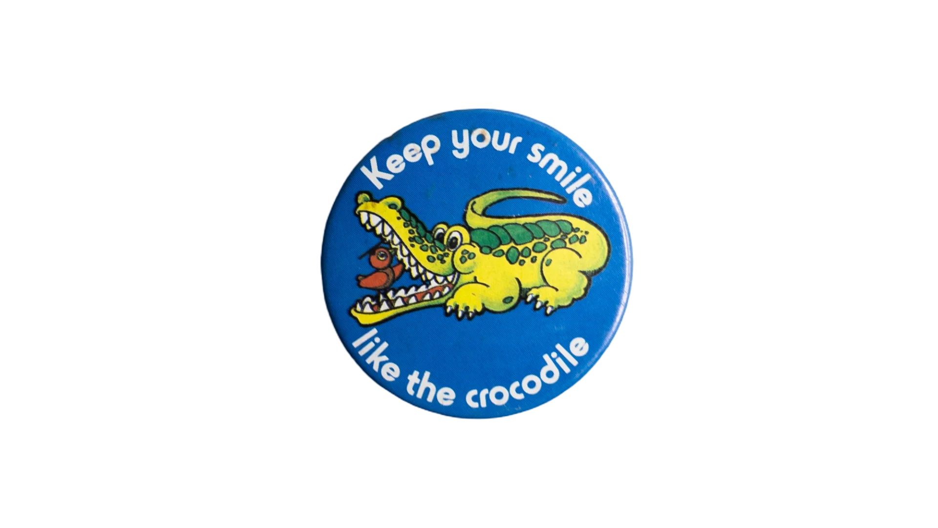 DSC05878 "Keep Your Smile Like The Crocodile" Pin Badge - Image 1