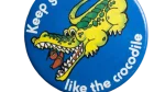 "Keep Your Smile Like The Crocodile" Pin Badge - Image 3