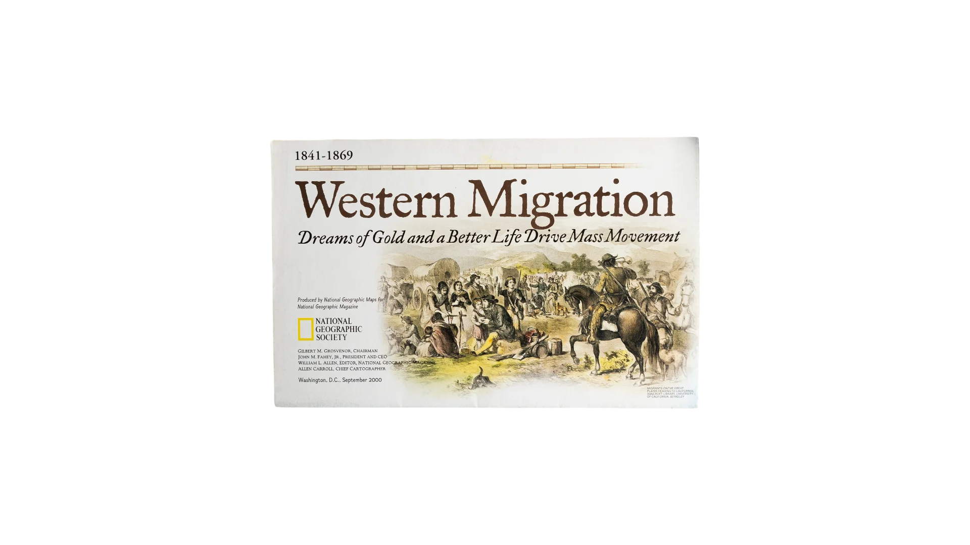 DSC06085 2000 National Geographic "Western Migration 1841-1869" Map Poster - Image 1