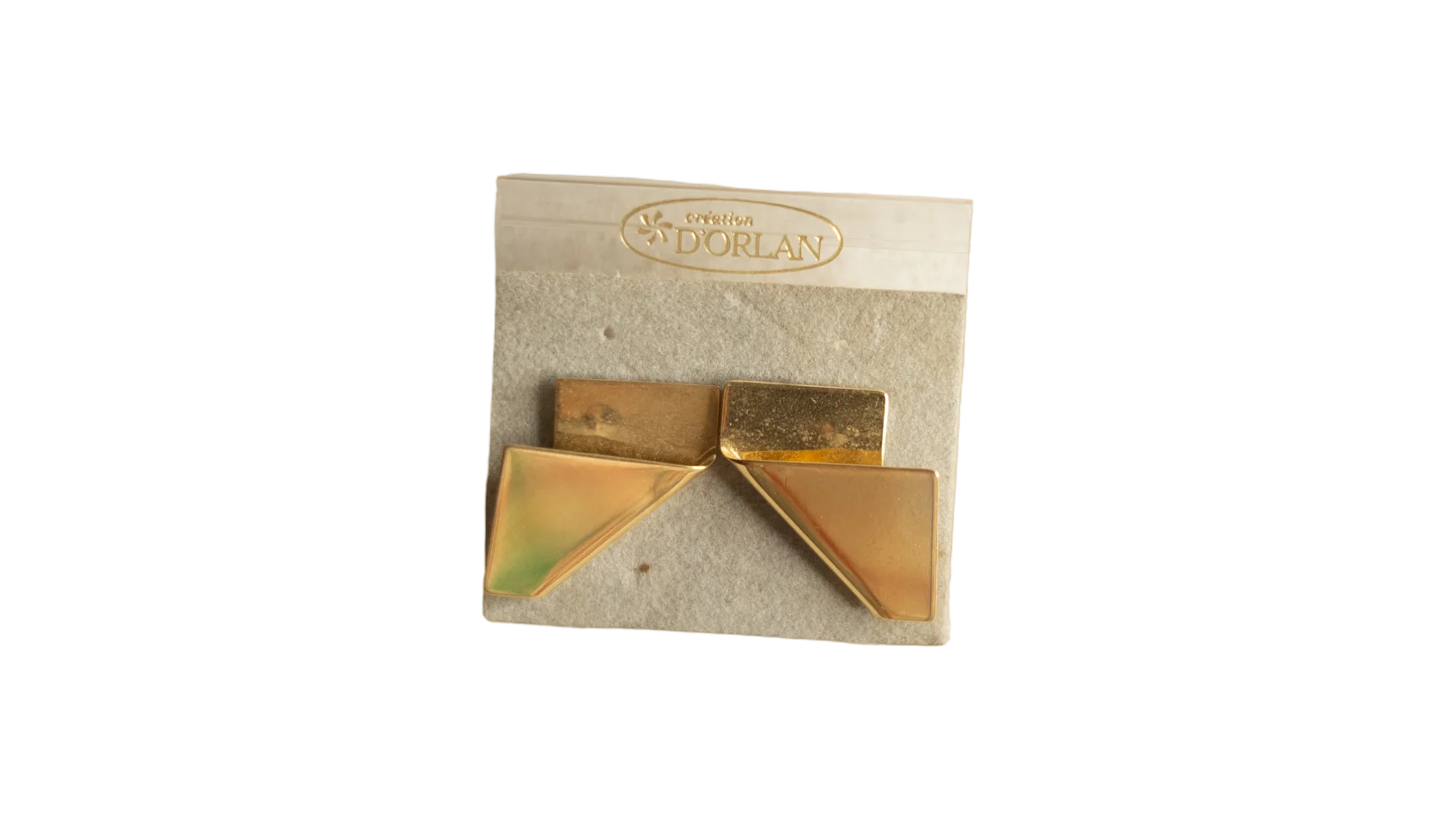 DSC06248 D'Orlan Geometric Gold-Plated Statement Clip-On Earrings 1980s - Image 1