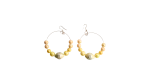 Boho Chic Ombré Pearl Beaded Wire Hoop Earrings