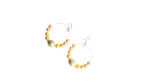 Boho Chic Ombré Pearl Beaded Wire Hoop Earrings - Image 2
