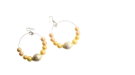 Boho Chic Ombré Pearl Beaded Wire Hoop Earrings - Image 4