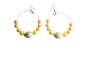 Boho Chic Ombré Pearl Beaded Wire Hoop Earrings - Image 6