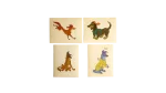 1980s All Dogs Go to Heaven Panini Sticker "Lot of 4"