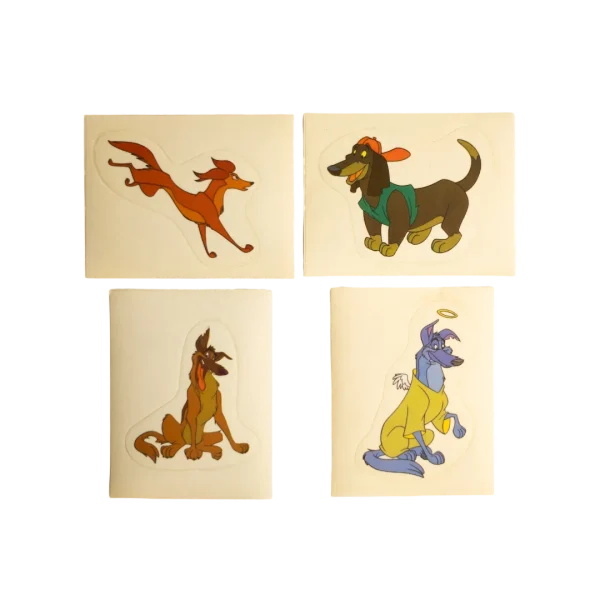 1980s All Dogs Go to Heaven Panini Sticker "Lot of 4"
