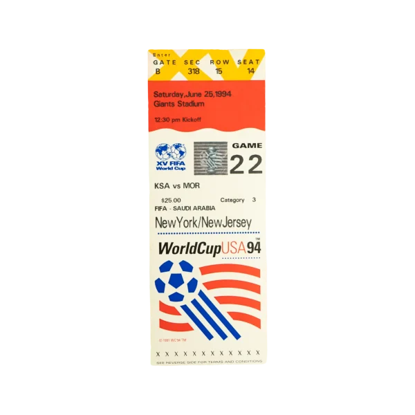 Official 94 USA FIFA World Cup Ticket