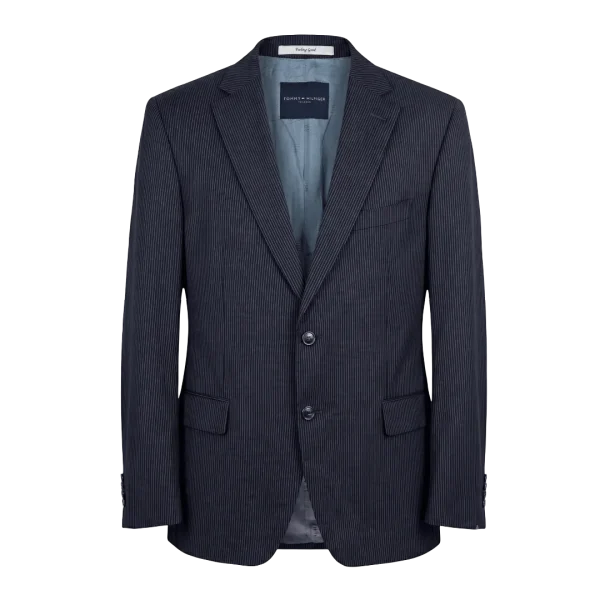 Tommy Hilfiger Feeling Good Tailored Wool Pinstripe Navy Blazer